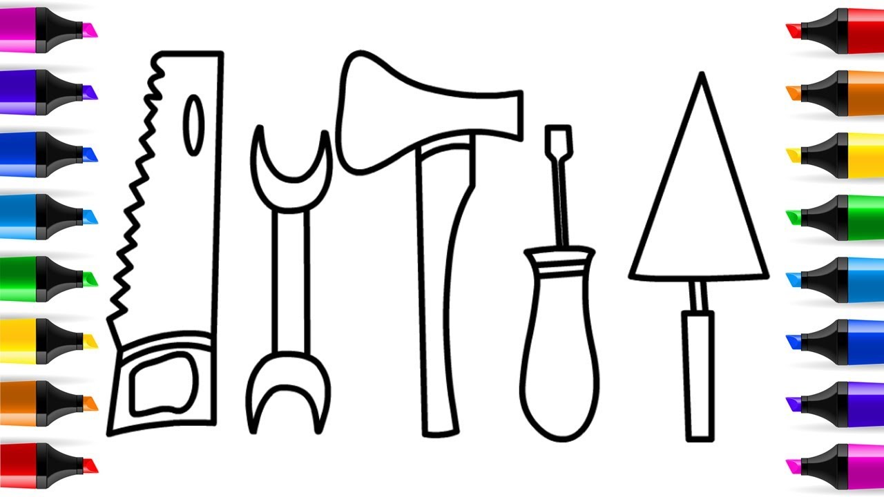 1280x720 Baby Repair Tools Draw And Coloring Pages Glitter Toy Repair - Drawing Repair