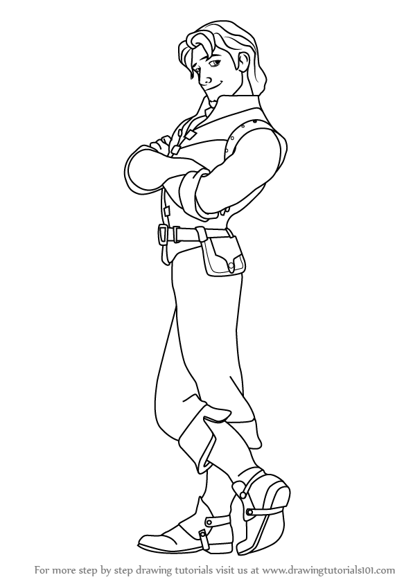 596x843 learn how to draw flynn rider from tangled - Drawing Rider
