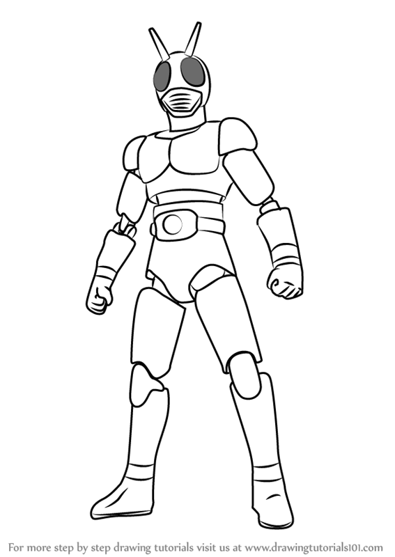567x800 learn how to draw kamen rider - Drawing Rider