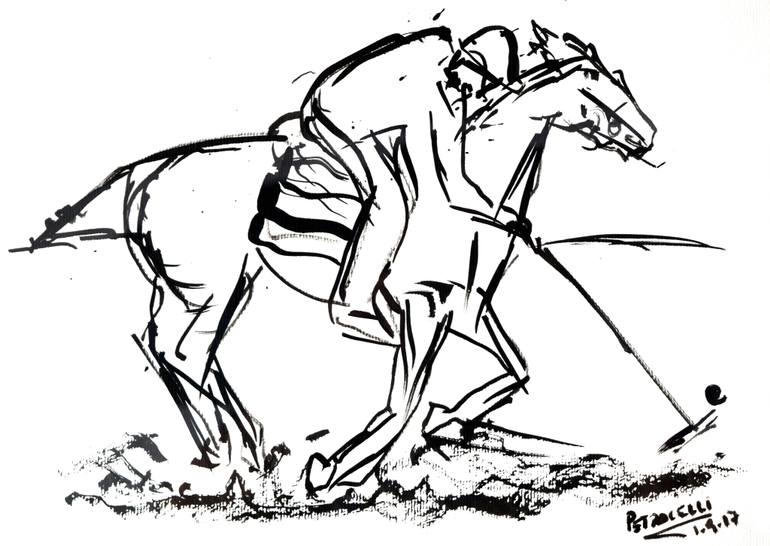 770x546 argentinian polo rider drawing - Drawing Rider
