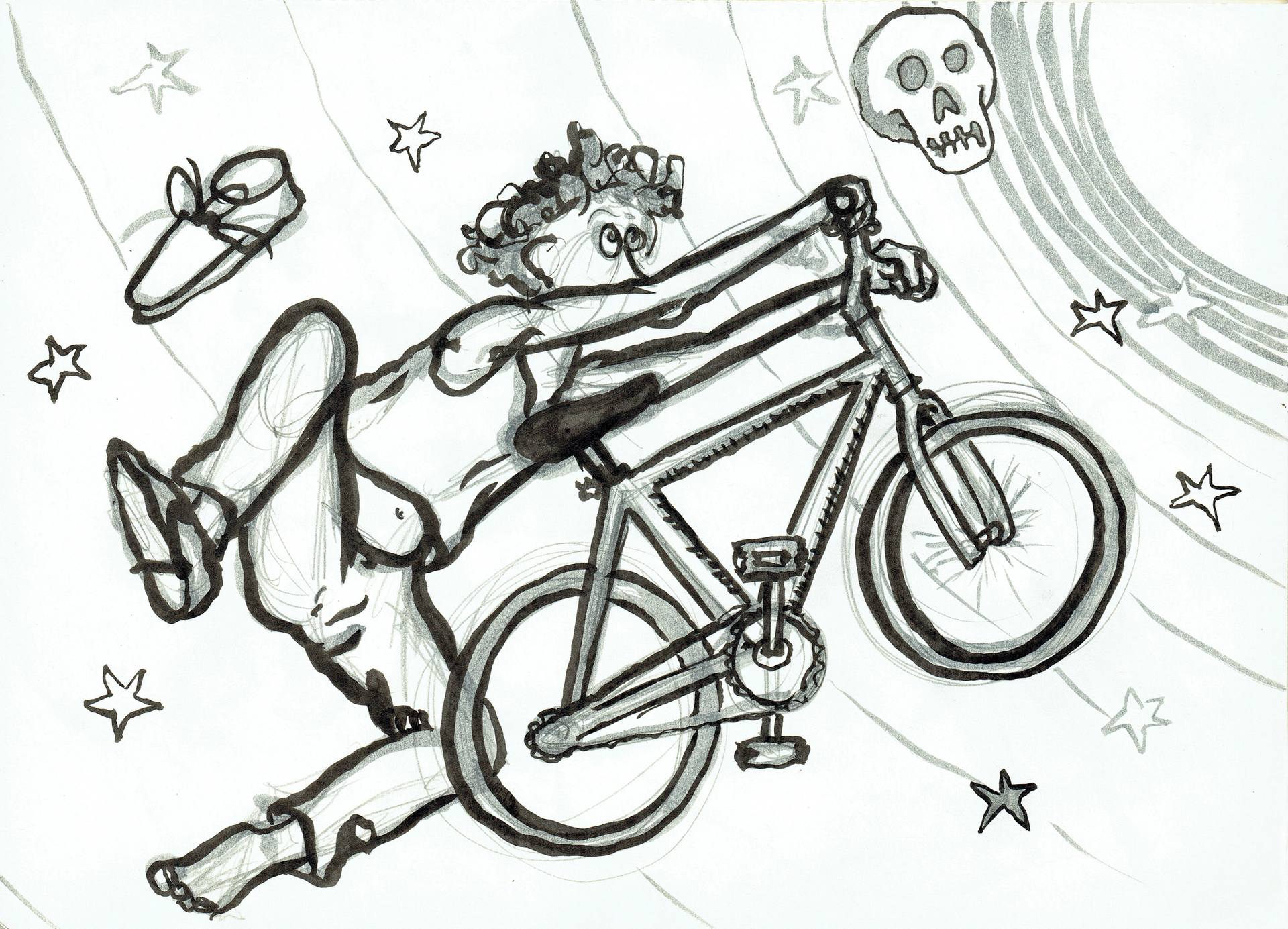1920x1385 the bicycle rider drawing - Drawing Rider