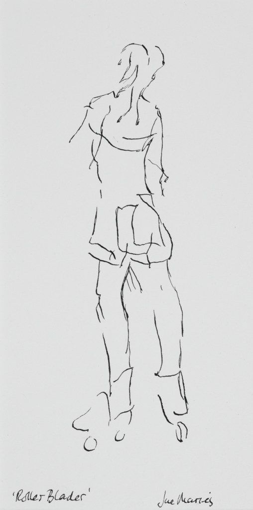 508x1023 Jae Maries Drawing Roller Bladers Diana Springall Embroidery - Drawing Rollers