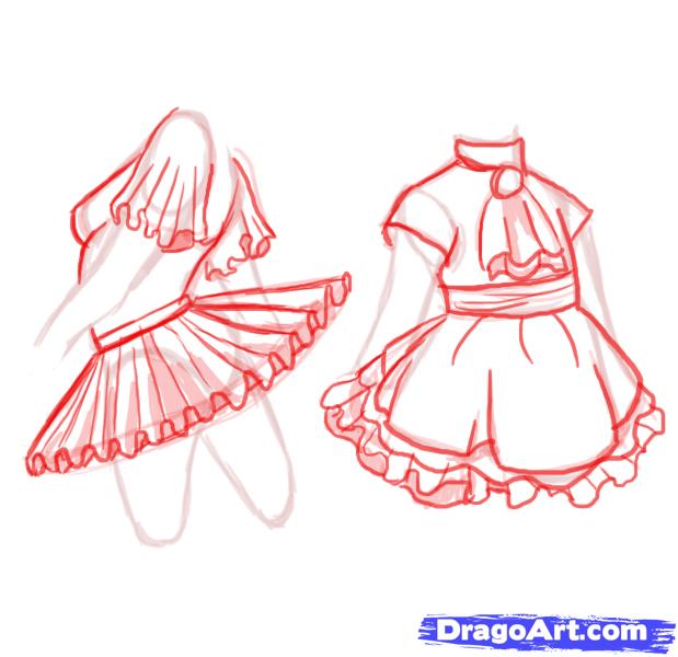 619x600 How To Draw Ruffles, Step - Drawing Ruffles