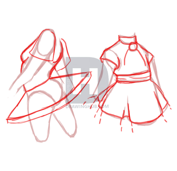 619x600 How To Draw Ruffles, Step - Drawing Ruffles