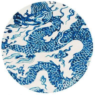 380x380 Gandia Blasco Blue China - Drawing Rug