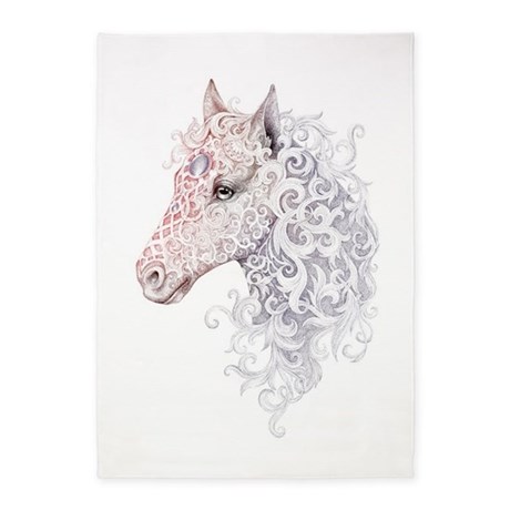 460x460 Horse Drawing Area Rugs - Drawing Rug