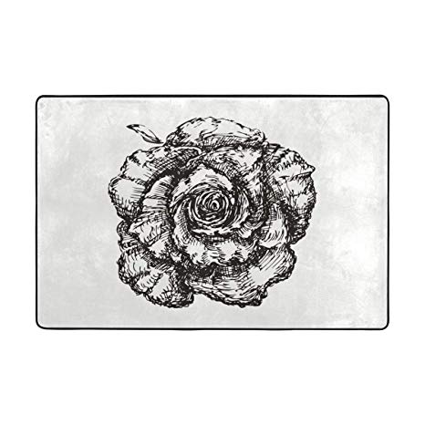 466x466 Fantazio Area Rugs Hand Drawing Rose Straight Carpet - Drawing Rug