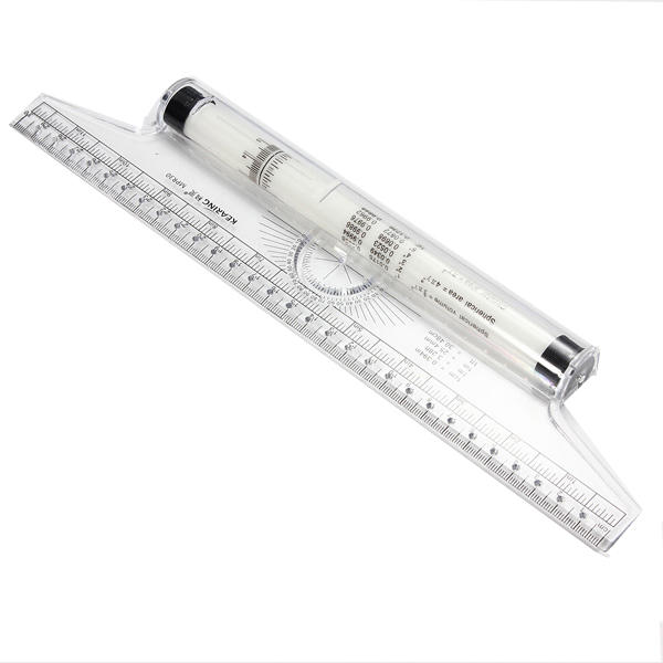 600x600 Clear Metric Parallel Multi Purpose Drawing Rolling Ruler - Drawing Ruler