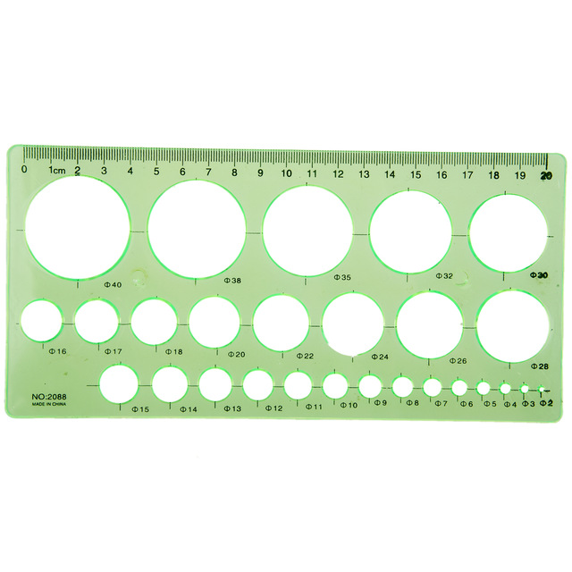 640x640 Green Plastic Students Rectangle Shape Drawing Circle Template - Drawing Ruler