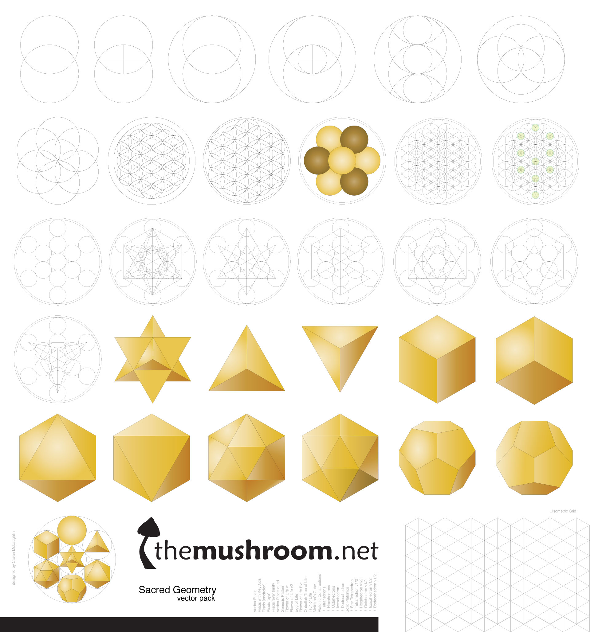 1920x2058 free sacred geometry vector pack the mushroom - Drawing Sacred Geometry