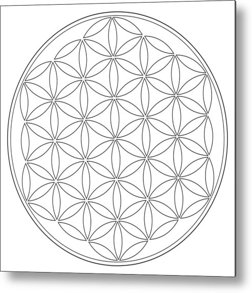 493x572 sacred geometry flower of life vector metal print - Drawing Sacred Geometry