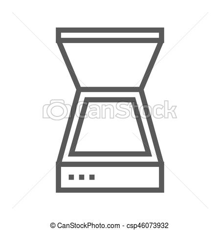 450x470 scanner line icon scanner thin line vector icon isolated - Drawing Scanner