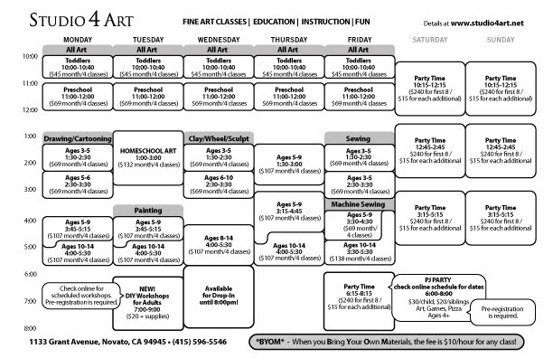 612x396 The Latest Studio Art Art Class Schedule - Drawing Schedule