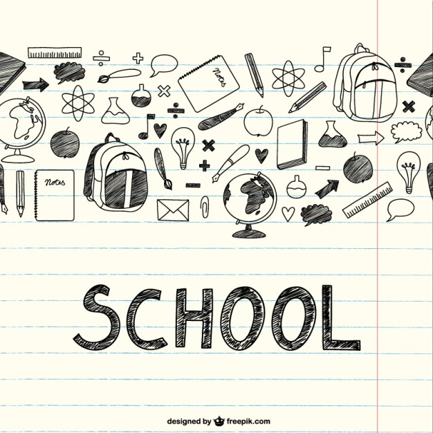 626x626 Drawing School Items On A Notebook Vector Free Download - Drawing School