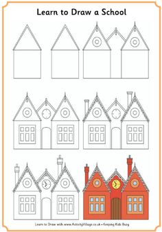 236x338 Learn To Draw A School House How To Draw Drawings, Learn - Drawing School