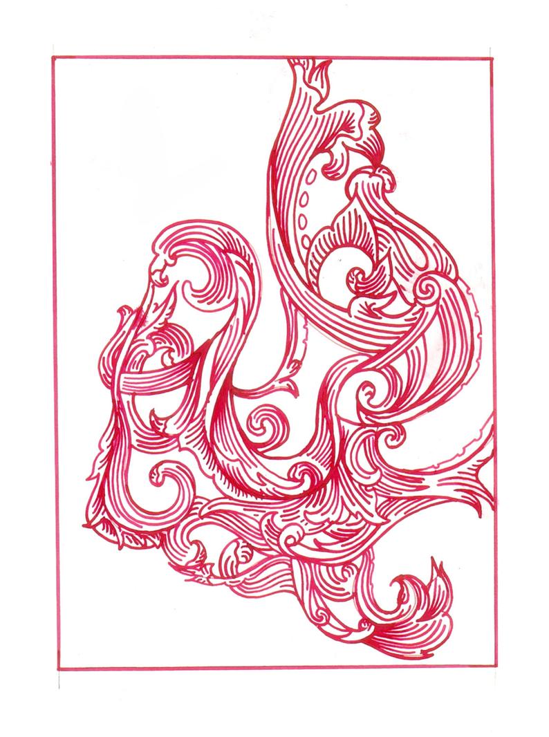 794x1066 octopus drawing cephalopods and script fine art giclee etsy - Drawing Scrollwork