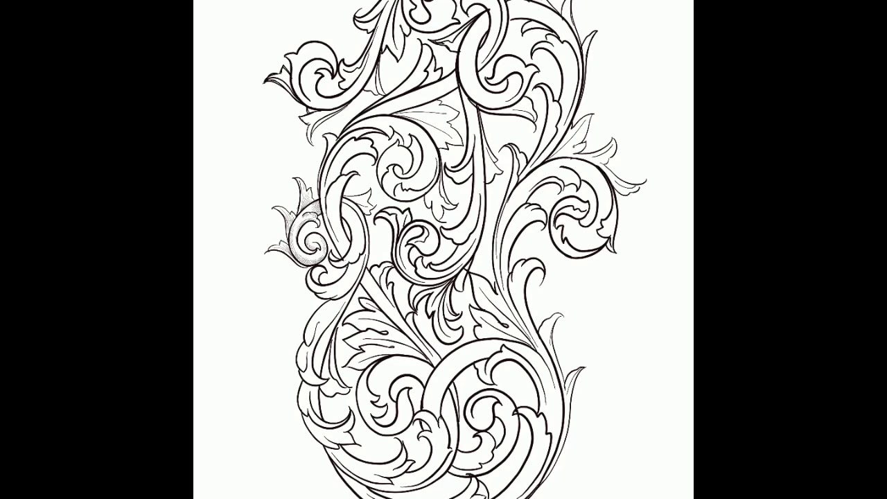 1280x720 Procreate Scrollwork Drawing - Drawing Scrollwork