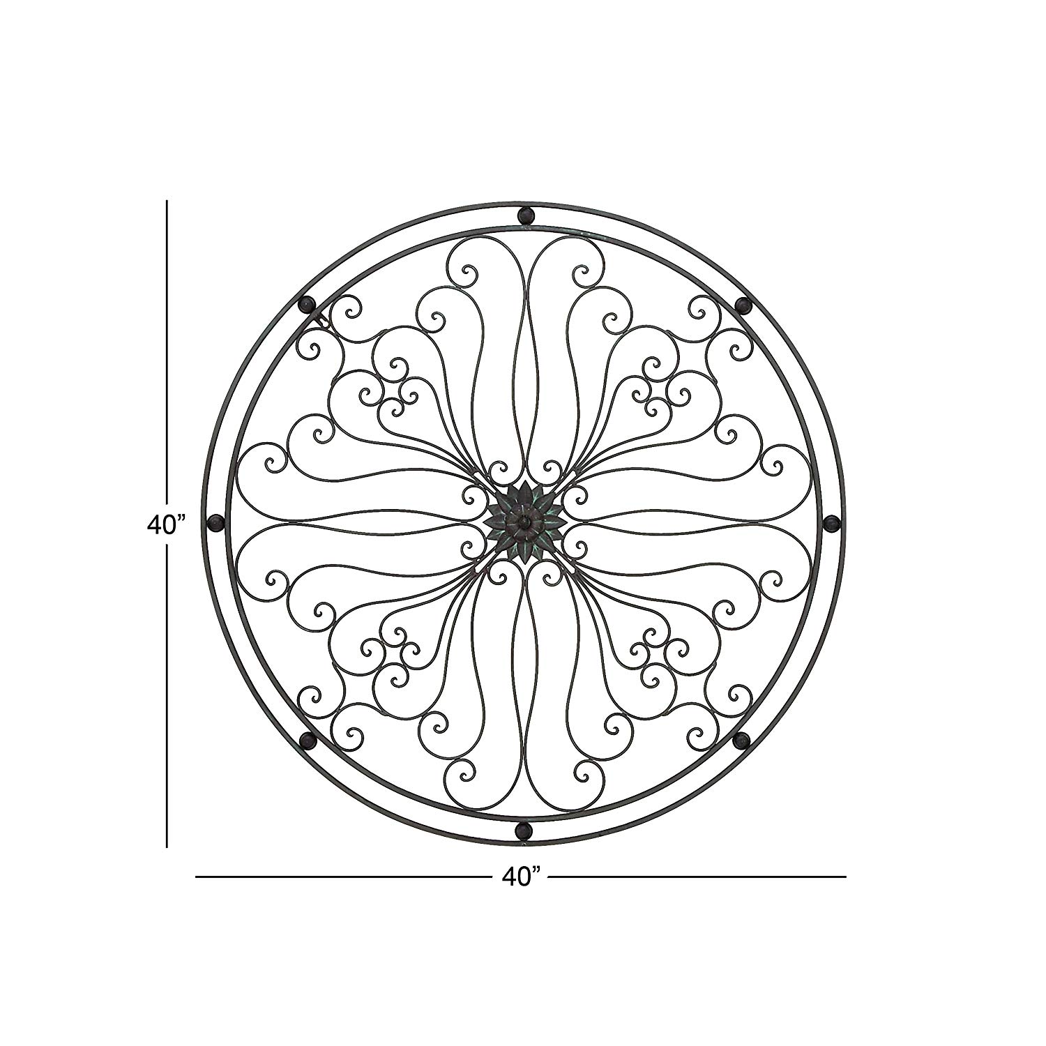 1500x1500 Deco Traditional Floral And Scrollwork Round Metal - Drawing Scrollwork