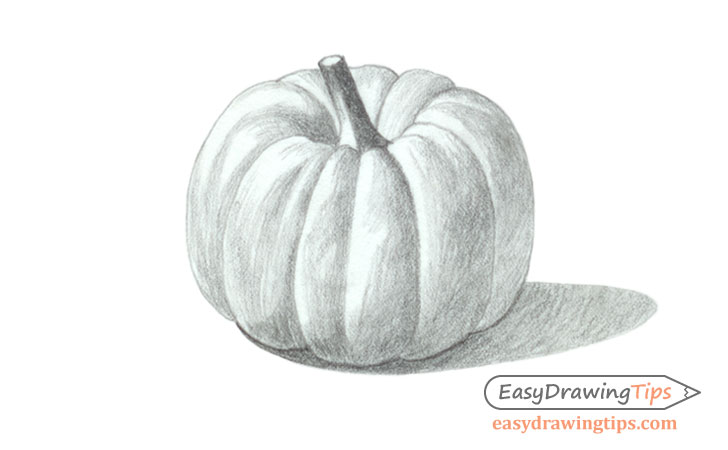 728x450 How To Draw A Realistic Pumpkin Step - Drawing Shading