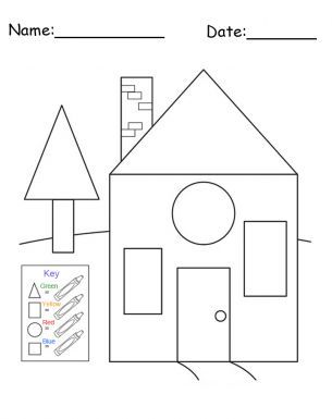305x385 Free Printable House Shapes Worksheet - Drawing Shapes Worksheets