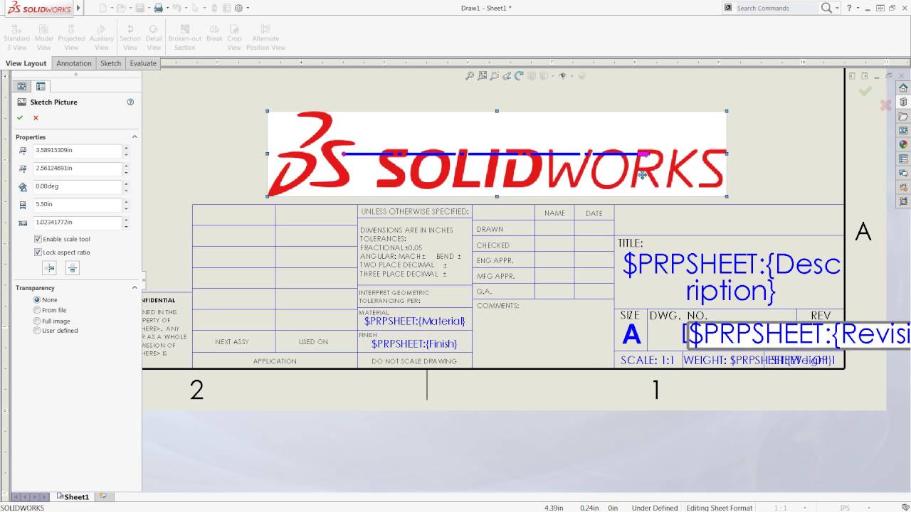 1280x720 Solidworks Tech Tip - Drawing Sheet