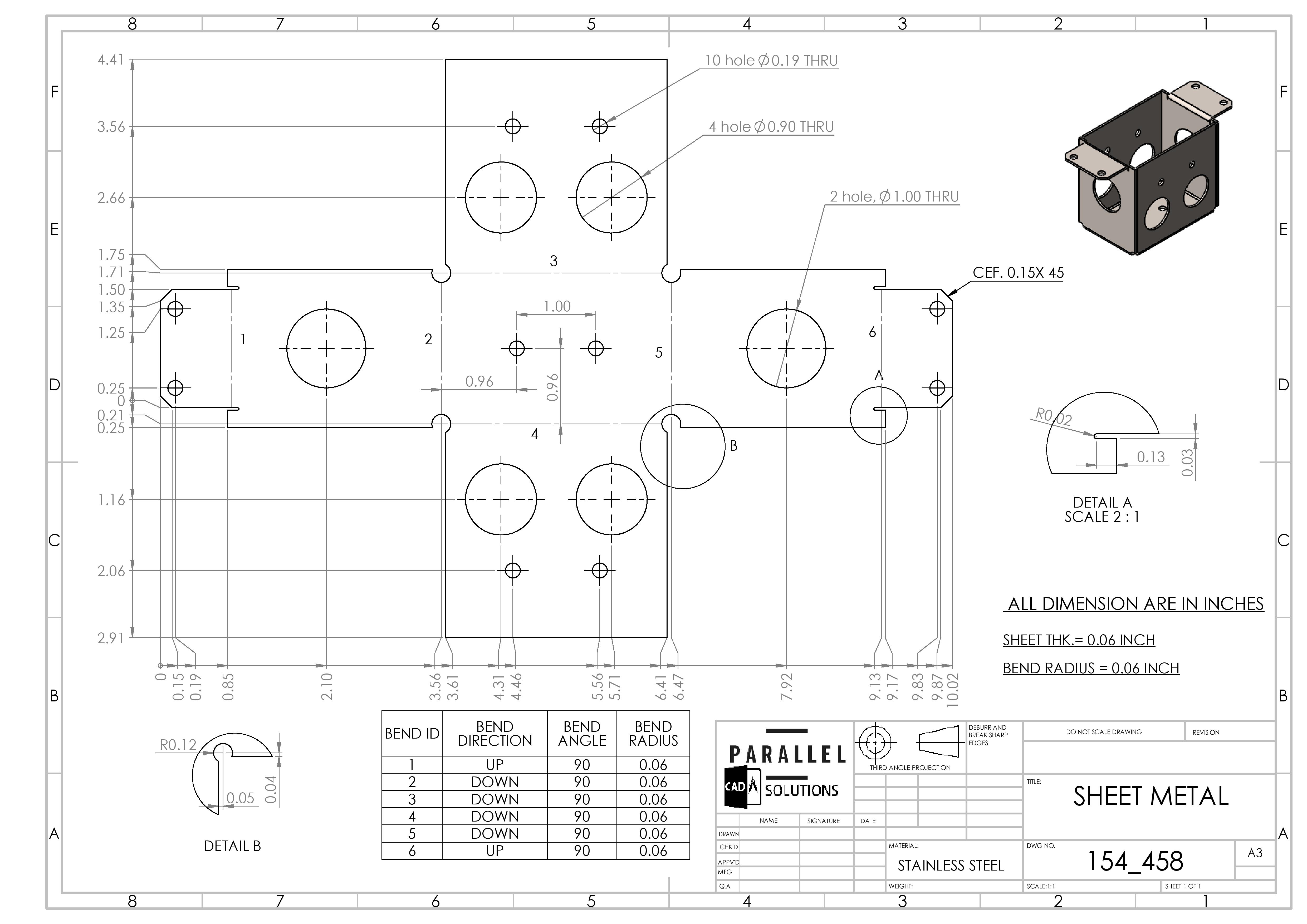 4961x3508 Production Drawing Of Sheet Metal - Drawing Sheet