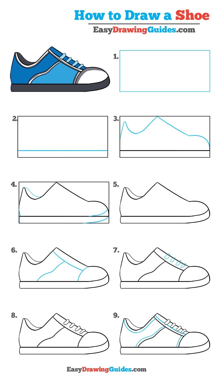 736x1272 How To Draw A Shoe - Drawing Shoes