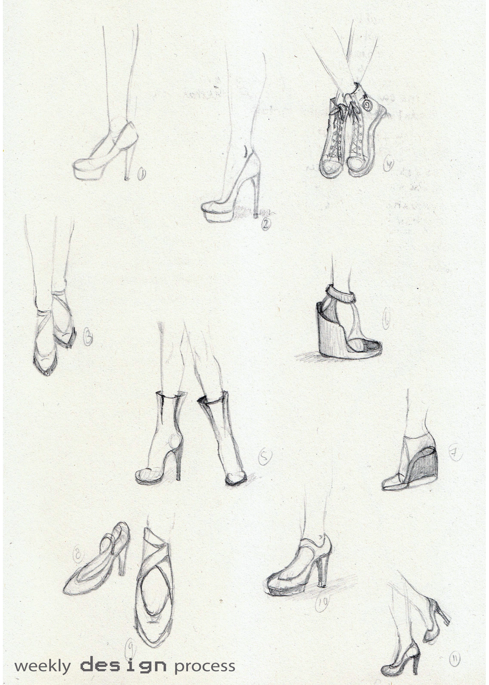 1701x2381 week drawing shoes and feet weekly design process - Drawing Shoes