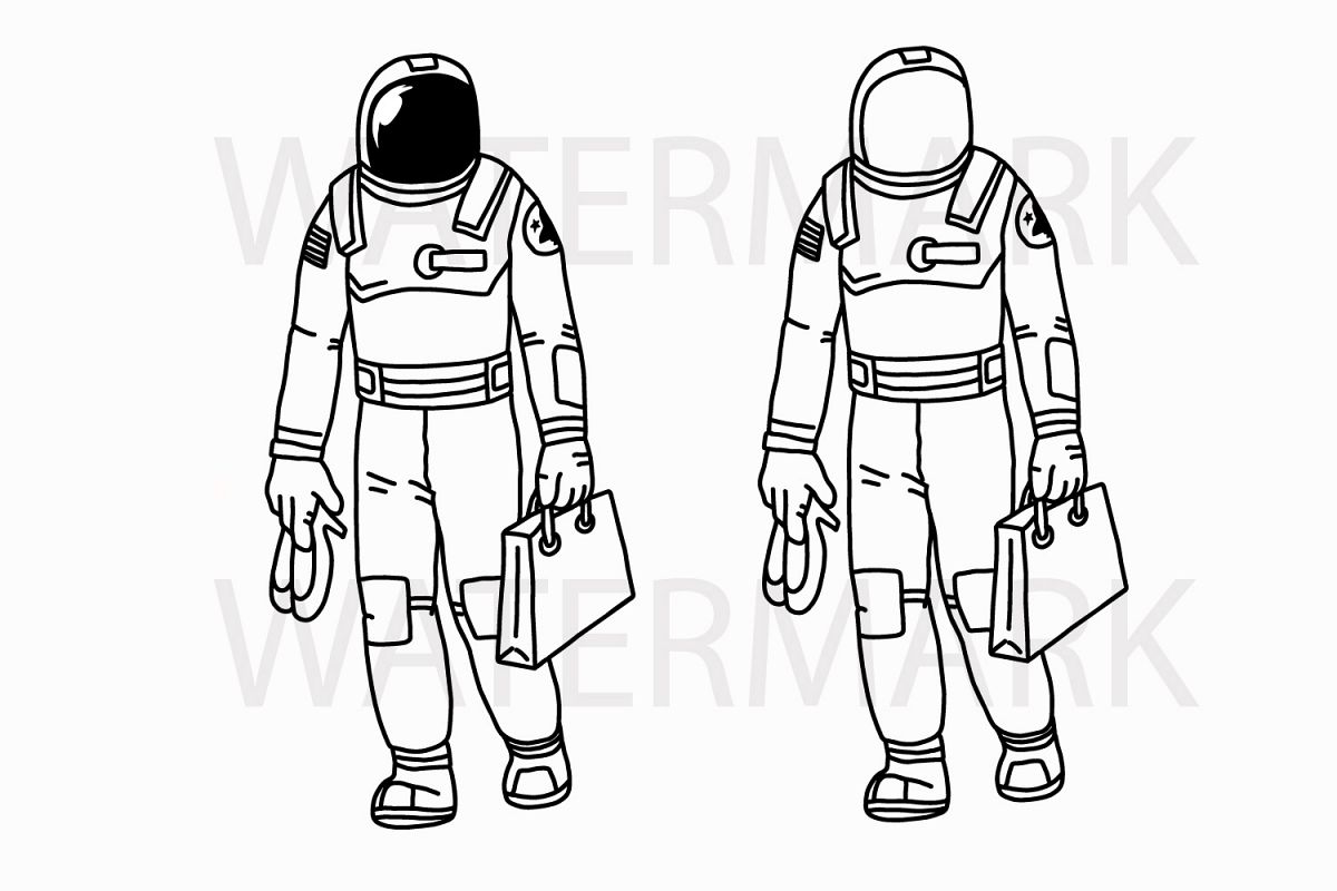 1200x800 Shopping Astronaut Holding Shopping Bag And Shoes - Drawing Shopping