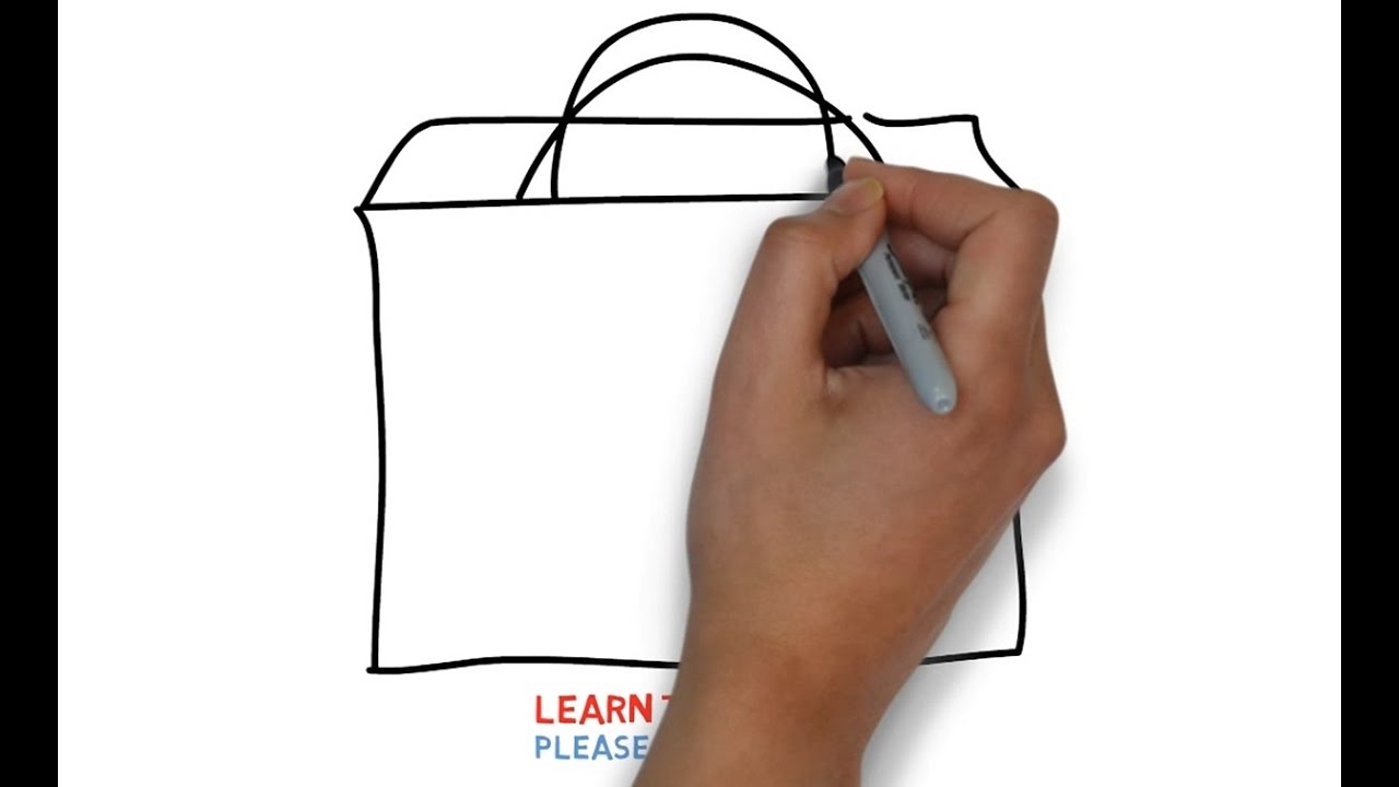 1280x720 Easy Step For Kids How To Draw A Shopping Bag - Drawing Shopping