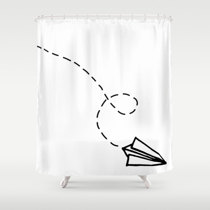 700x700 send it simple paper airplane drawing shower curtain - Drawing Shower Curtain