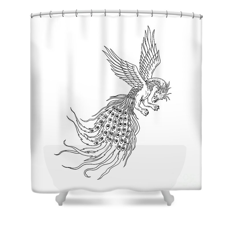 800x800 simorgh or simurgh flying drawing shower curtain for sale - Drawing Shower Curtain