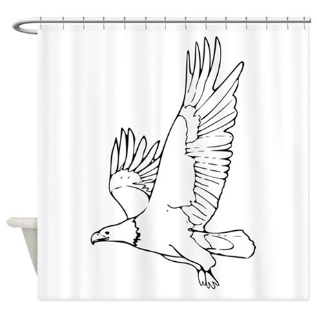 460x460 Bald Eagle Drawing Shower Curtains - Drawing Shower Curtain