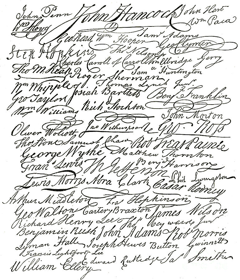 771x900 declaration of independence signatures of the founding fathers - Drawing Signature