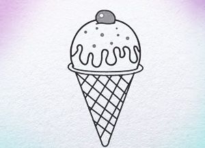 300x217 how to draw ice cream step - Drawing Sites