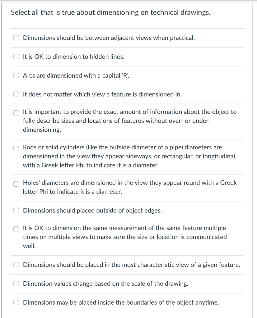 826x1024 solved select all that is true about dimensioning on tech - Drawing Sizes