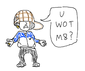 300x250 london chav with oversized hat speaks slang drawing - Drawing Slang