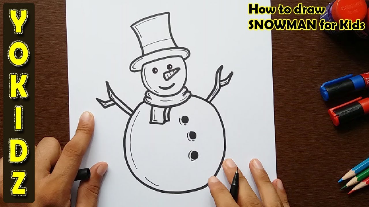 1280x720 How To Draw Snowman For Kids - Drawing Snowman Eyes