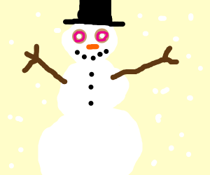 300x250 snowman with donuts as eyes drawing - Drawing Snowman Eyes