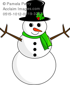 248x300 Clip Art Image Of A Snowman Coloring Page - Drawing Snowman Eyes