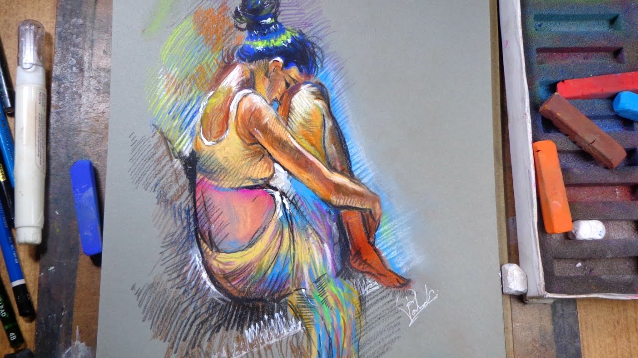 1280x720 draw girl soft pastel how to draw figure speed drawing - Drawing Soft