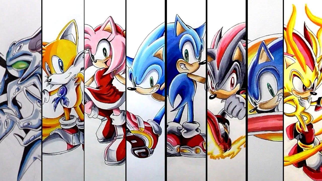1280x720 Drawing Sonic Characters Dreamcast Era - Drawing Sonic Characters