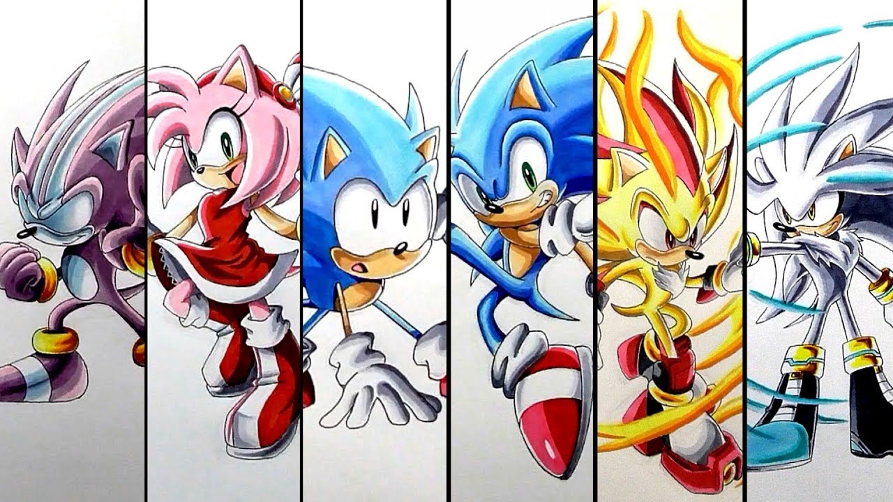 1280x720 Drawing Sonic Characters - Drawing Sonic Characters