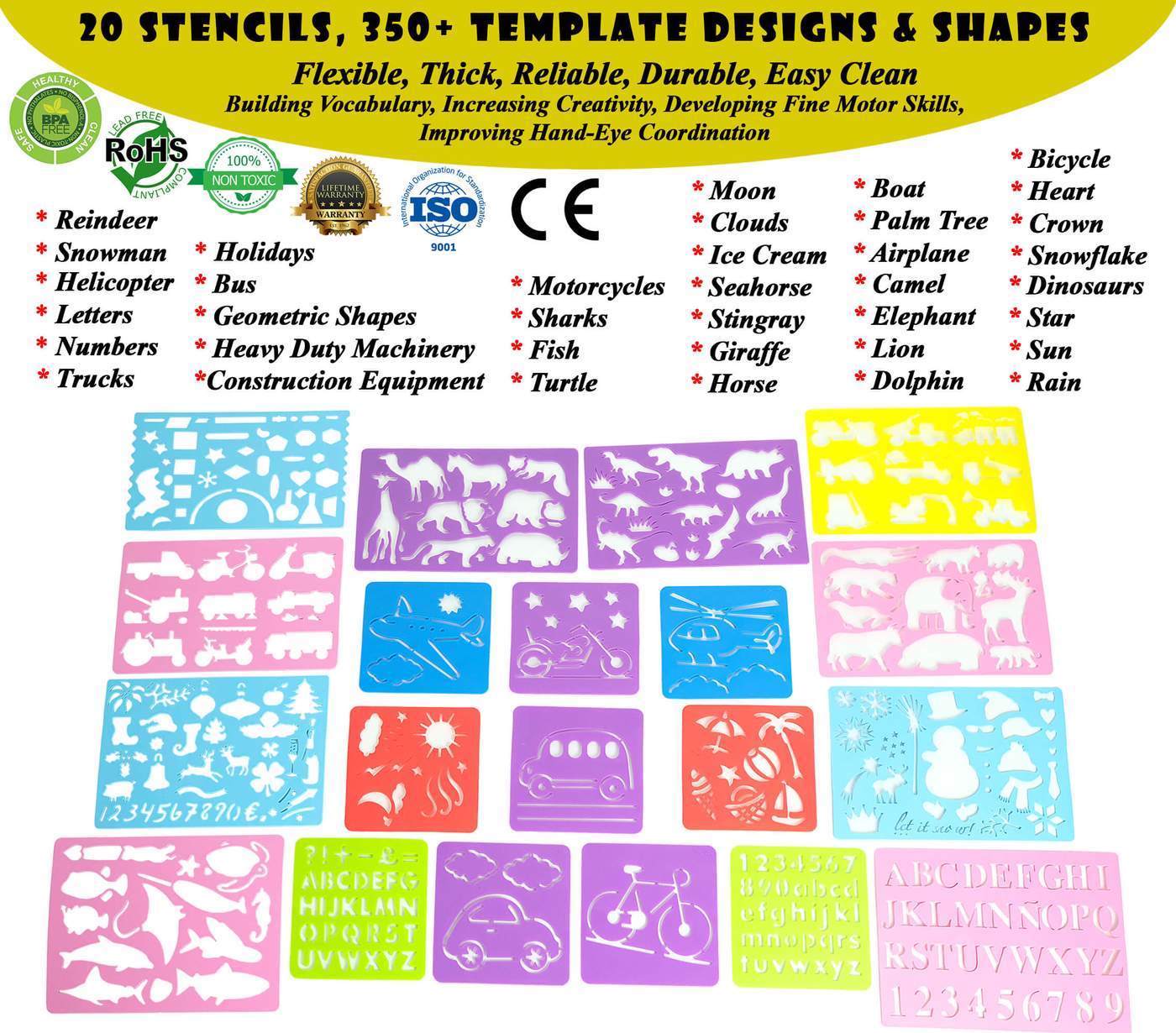 1400x1230 Drawing Stencil Kit Inex Life - Drawing Stencils