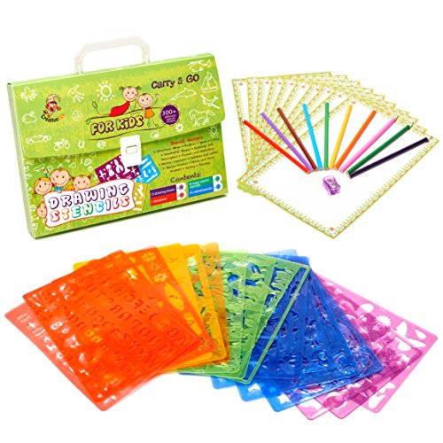 500x500 large piece drawing stencils kit, more than shapes, awesome - Drawing Stencils