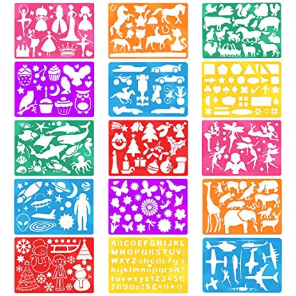 425x425 Stencil Drawing Kit W Carry Case - Drawing Stencils