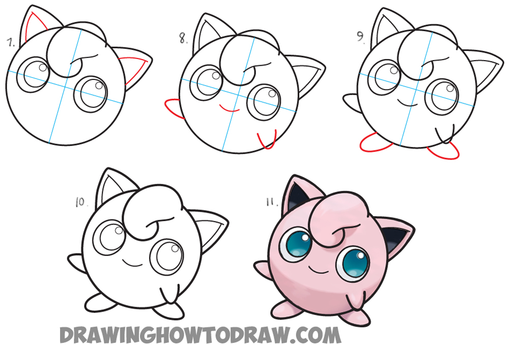 1000x678 How To Draw Jigglypuff From Pokemon - Drawing Steps