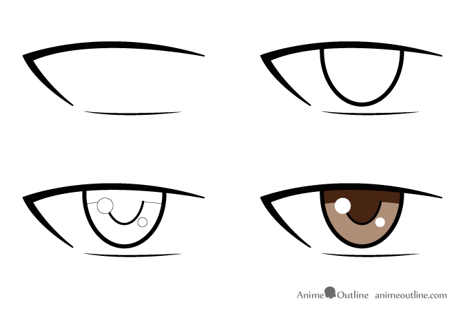675x458 How To Draw Male Anime Manga Eyes - Drawing Steps