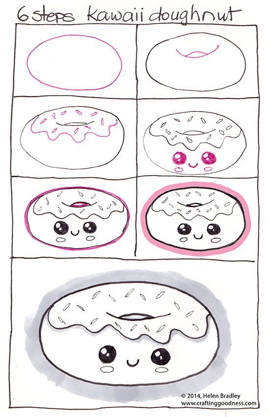 550x850 How To Draw A Kawaii Donut Or Should That Be Learn To Draw - Drawing Steps