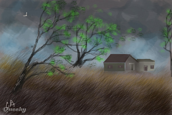 600x400 storm a landscape speedpaint drawing - Drawing Storm